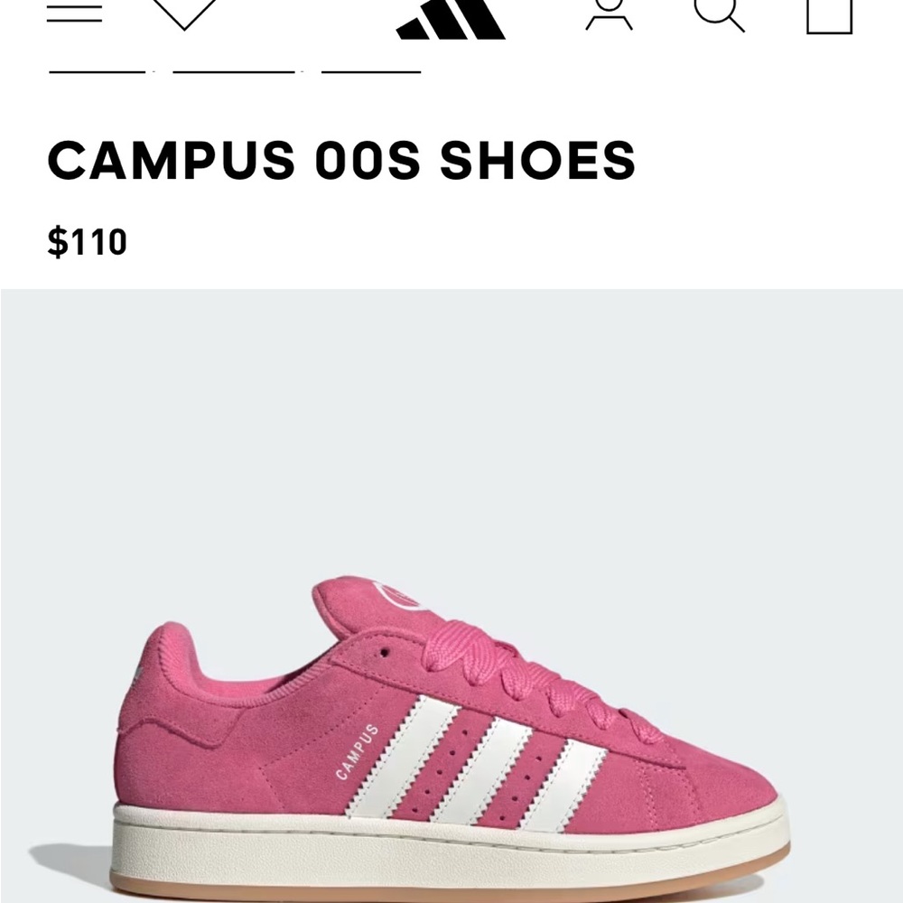 Adidas Women's Bright Pink and White Sneakers originally priced for $110